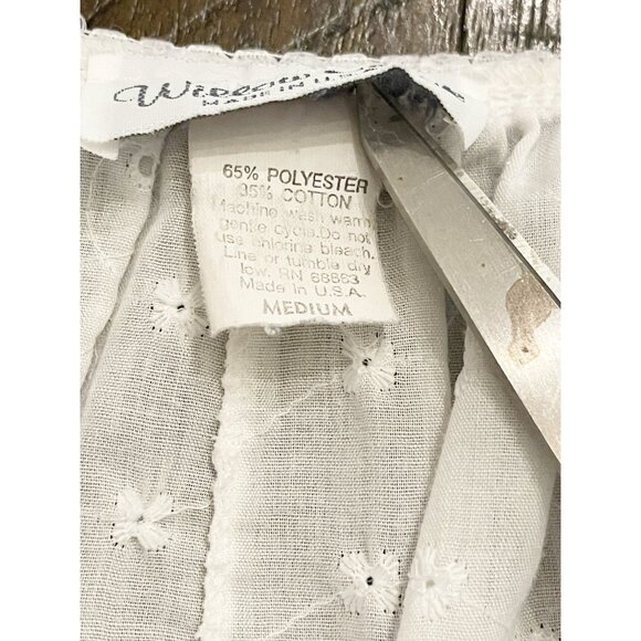 Willow Creek Vintage Cotton Eyelet Nightgown Cottagecore Prairie Ruffled Medium - Picture 8 of 10
